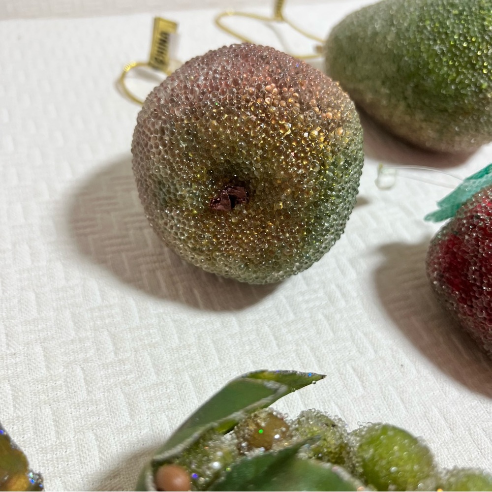 Vintage sugared faux fake fruit Pears Strawberries Grapes - Picture 2 of 13